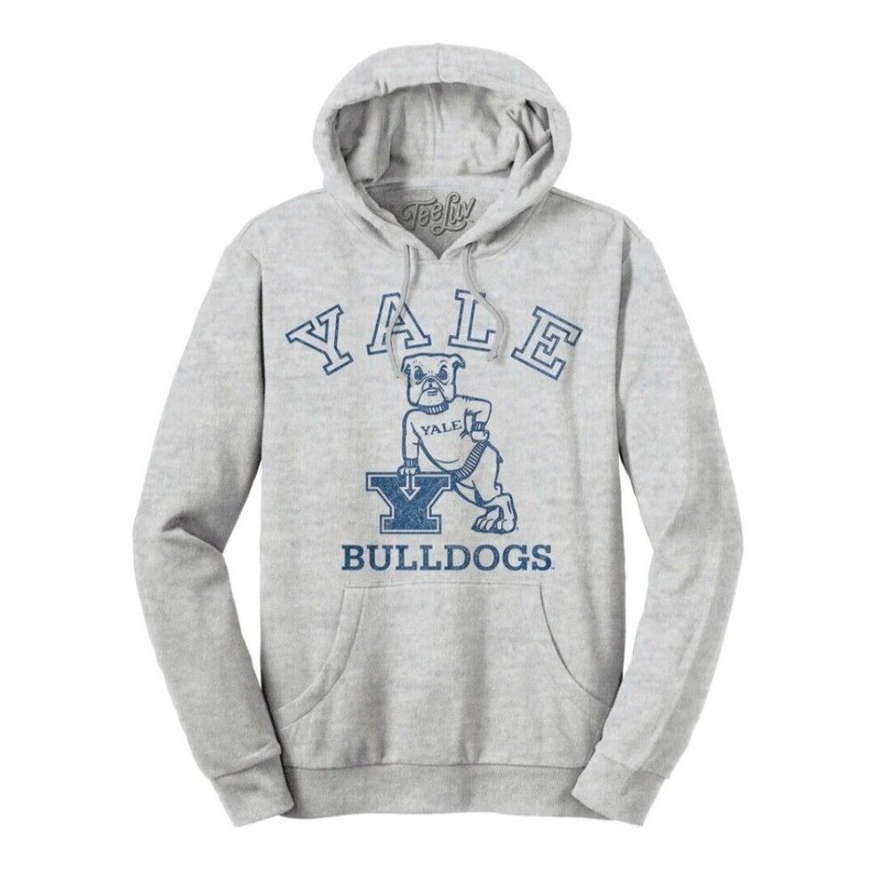 Yale Bulldog Pullover Hooded Sweatshirt - Gray